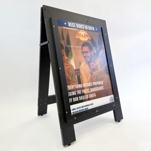 A1 Black Rustic Reversible Printed Insert A1 Black Rustic Reversible with a fully printed foamex insert.