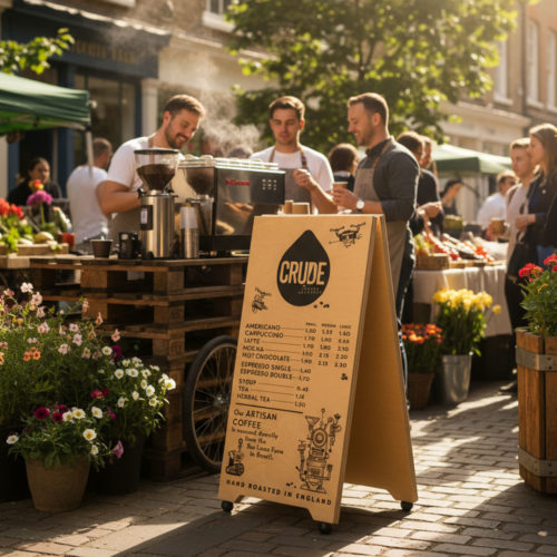 Barista Pavement Sign Coffee Market Stand