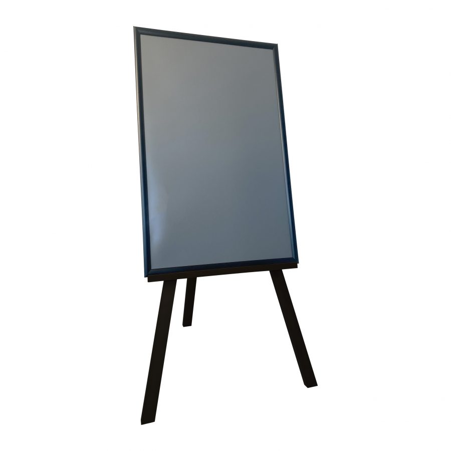 A durable wooden easel with large snap frame 