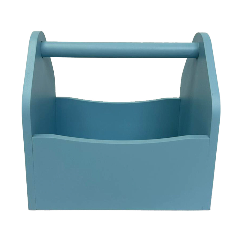 Blue Cube 1 a blue condiment box with a handle