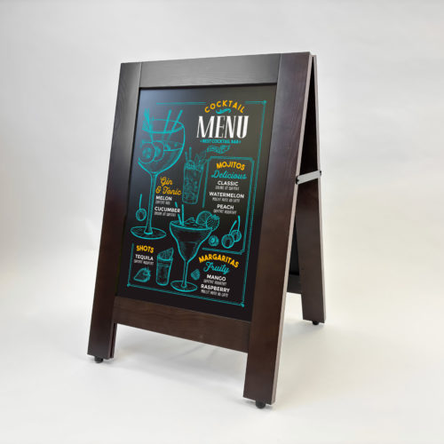 Boutique A Board Full Print Boutique Wooden A-Board with full colour printed chalkboards