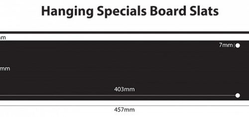 A spare chalkboard slat used with the slatted board product