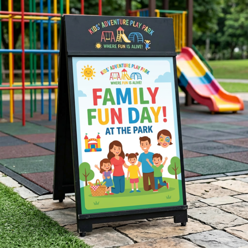Easy Loading Pavement Sign -  Black
