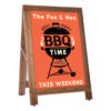 Rustic Reversible A-Board with printed inserts, displaying a marketing message