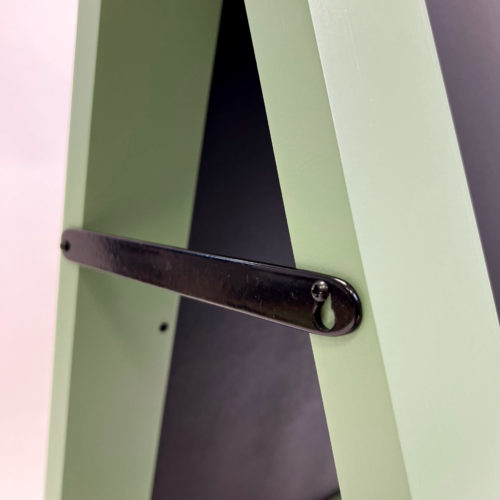 Highstreet A Board Country Green Visual stay Highstreet A-Board, finished in Country Green, close up of black metal stay