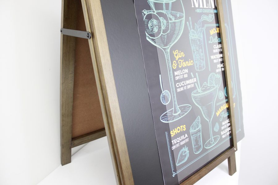 Pavement sign with side-loading poster insert design