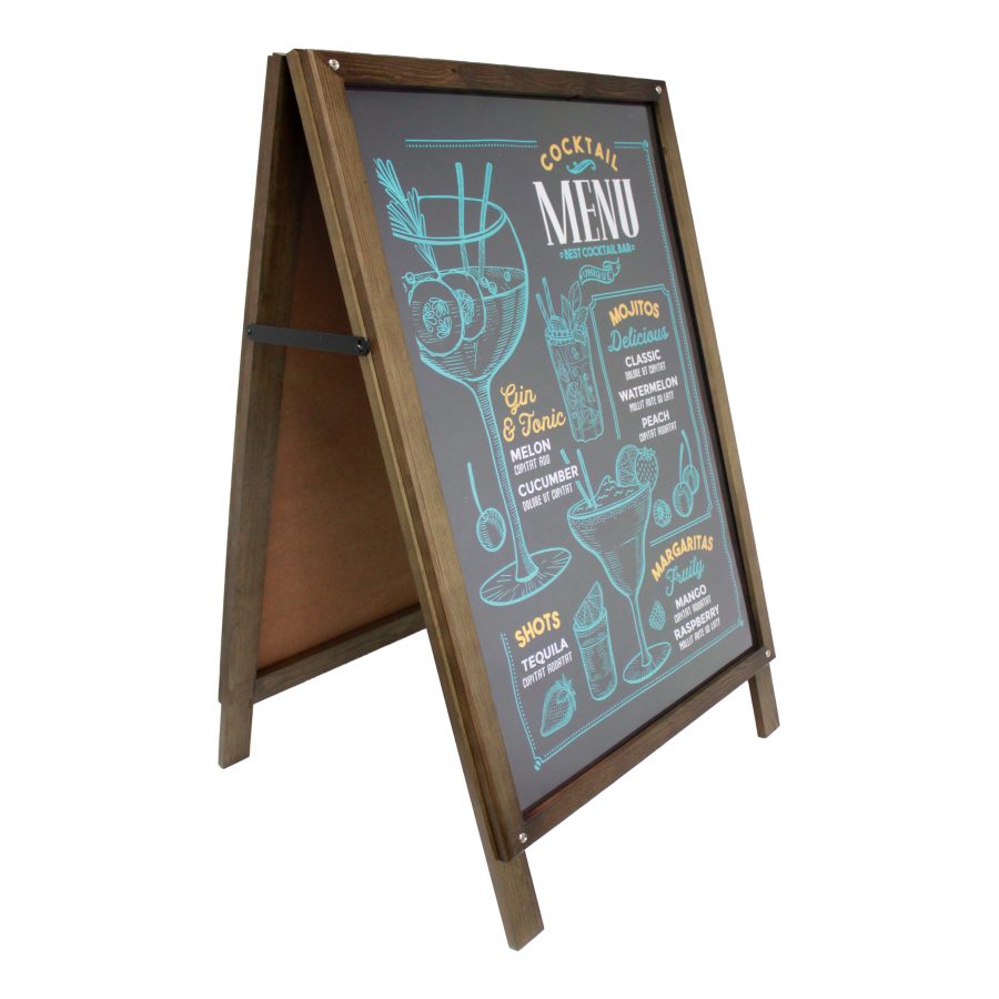Pavement sign with side-loading poster insert design