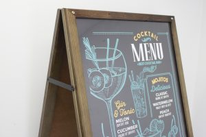 Pavement sign with side-loading poster insert design
