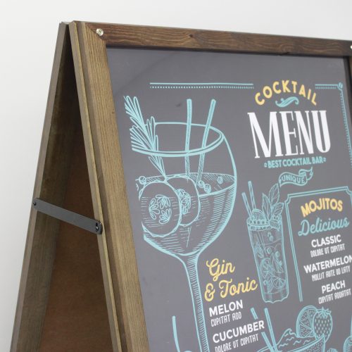 Pavement sign with side-loading poster insert design