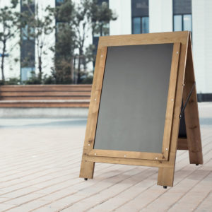 A-Board wooden sandwich sign on the high st