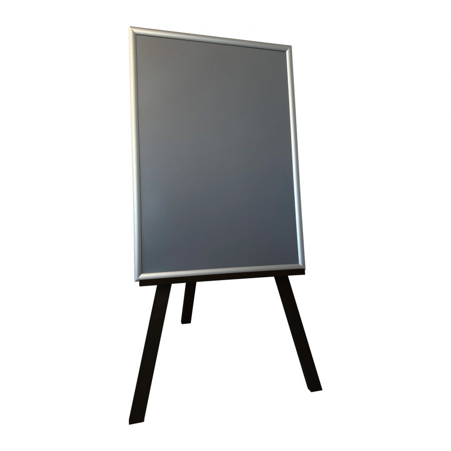 A durable wooden easel with large snap frame