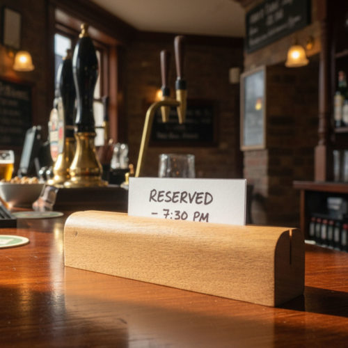 Slim Block Menu Holder in pub