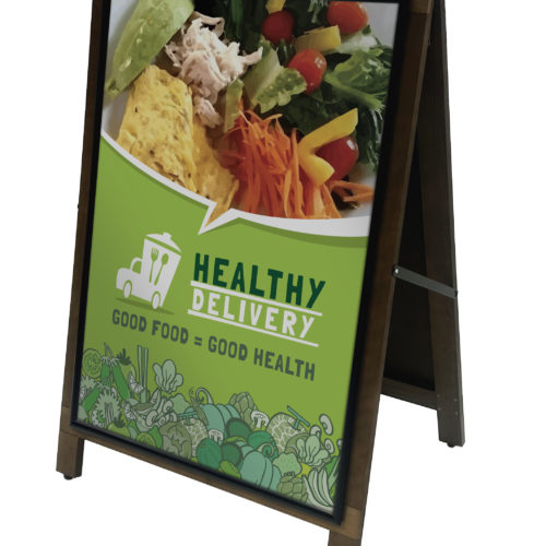 Slim Line Rustic with Poster2 PosterPro Slim – Snap Frame Pavement Sign - A0