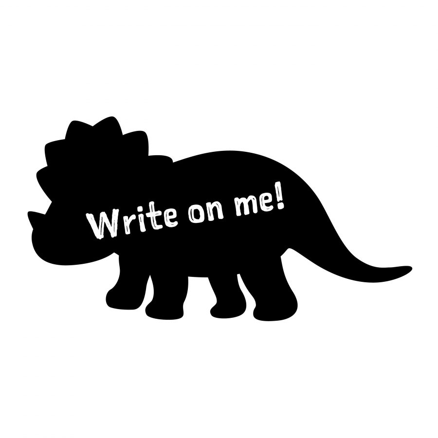 Dinosaur shaped chalkboard