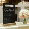 Wedding Table Tlaker table top wedding chalkboard with elegant writing