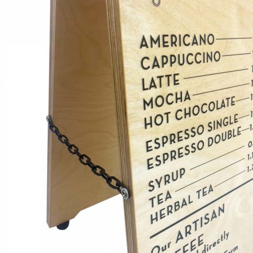Solid Barista Pavement sight with promotional printed face