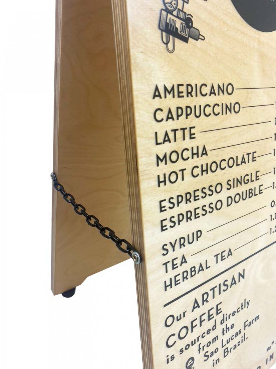 Solid Barista Pavement sight with promotional printed face