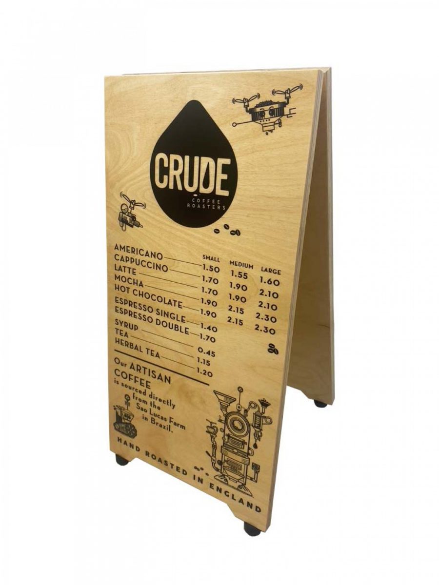 Solid Barista Pavement sight with promotional printed face