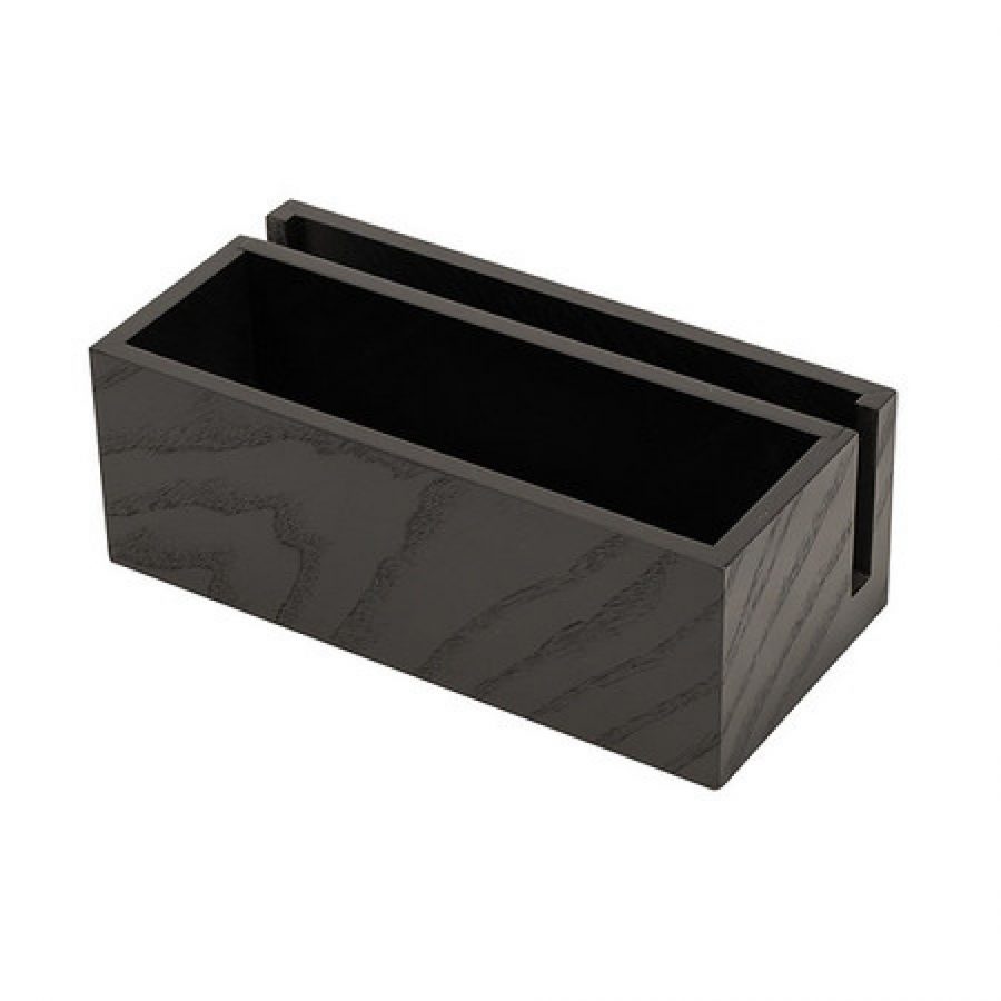 Bistro condiment wooden box finished in black