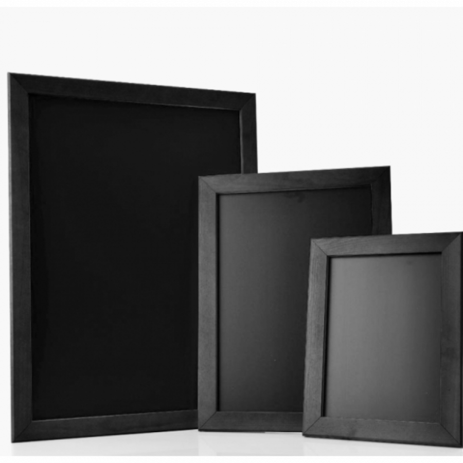Black wooden sliding poster frames