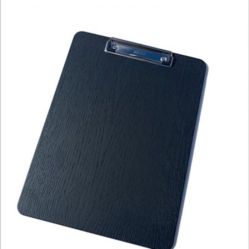 Black wooden clipboard with clip