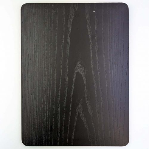 Black wooden clipboard with clip