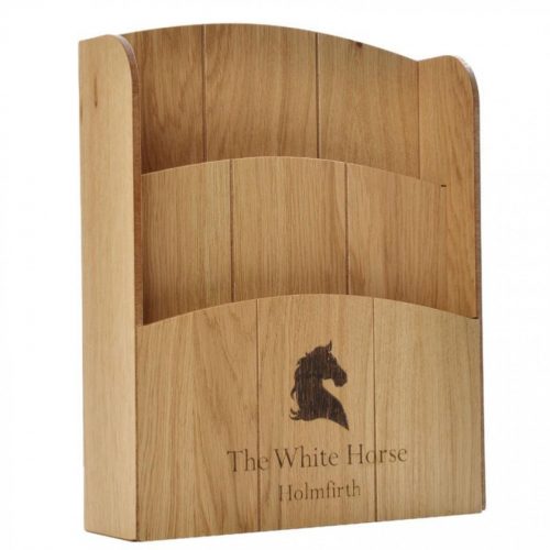 Tiered menu holder made from wood