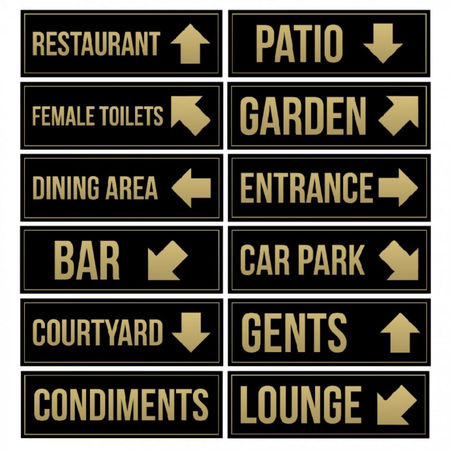 Directional sign for businesses, amenties, venues and more