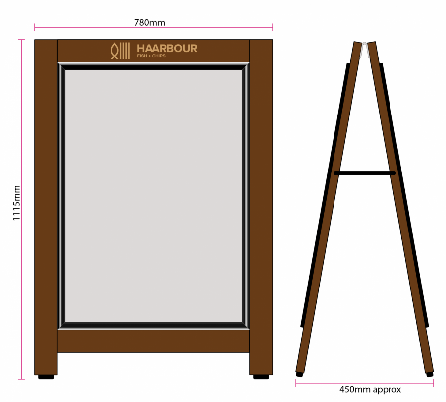 Emblem headed A-board
