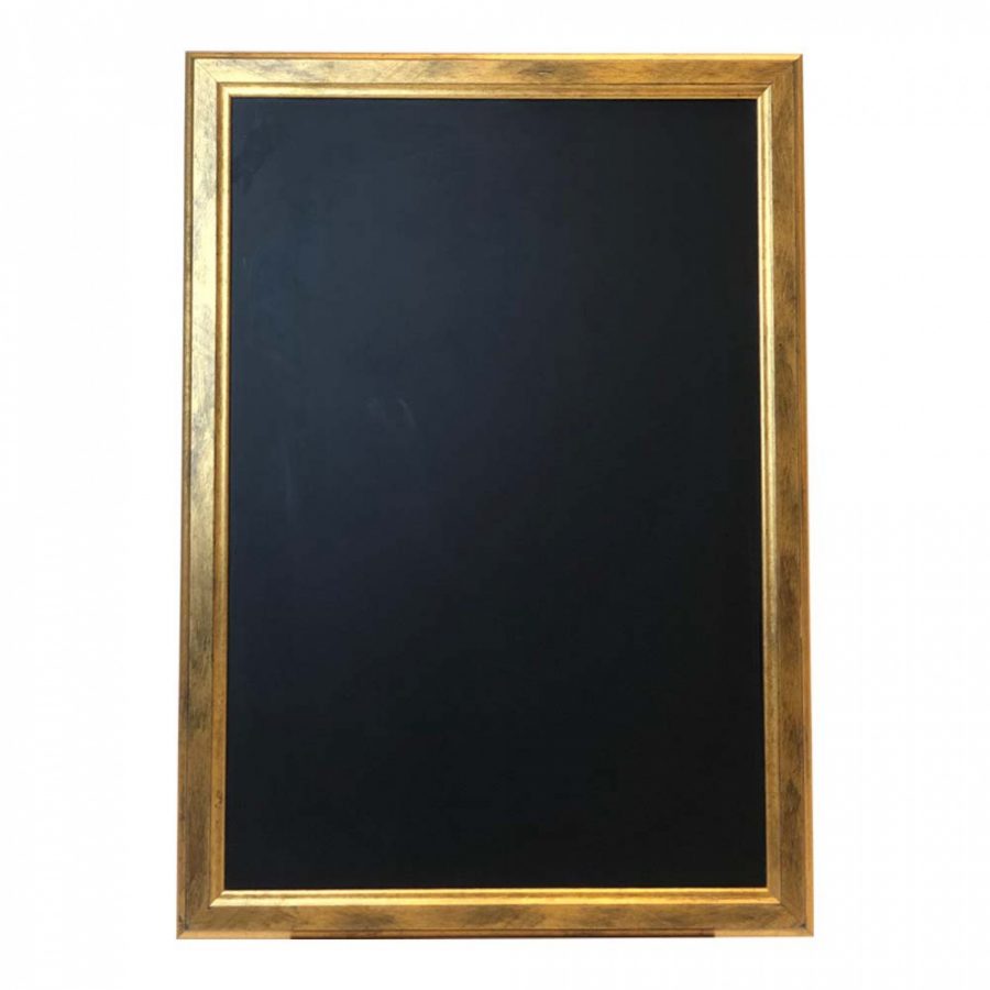 Framed chalkboard with gold frame