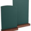 traditional chalkboard green table taker with solid wooden base