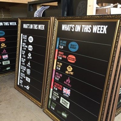 large ornate framed gold chalkboard displays large ornate framed gold chalkboard displays