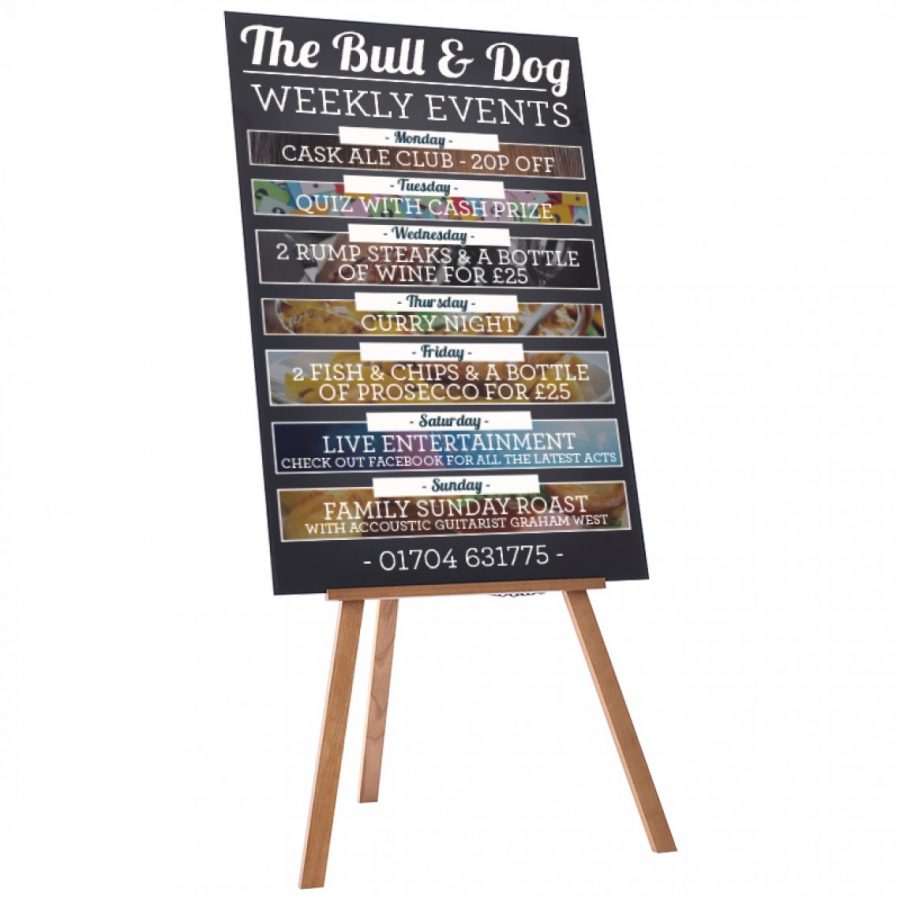 Large durable and impactful soild ash wooden easel