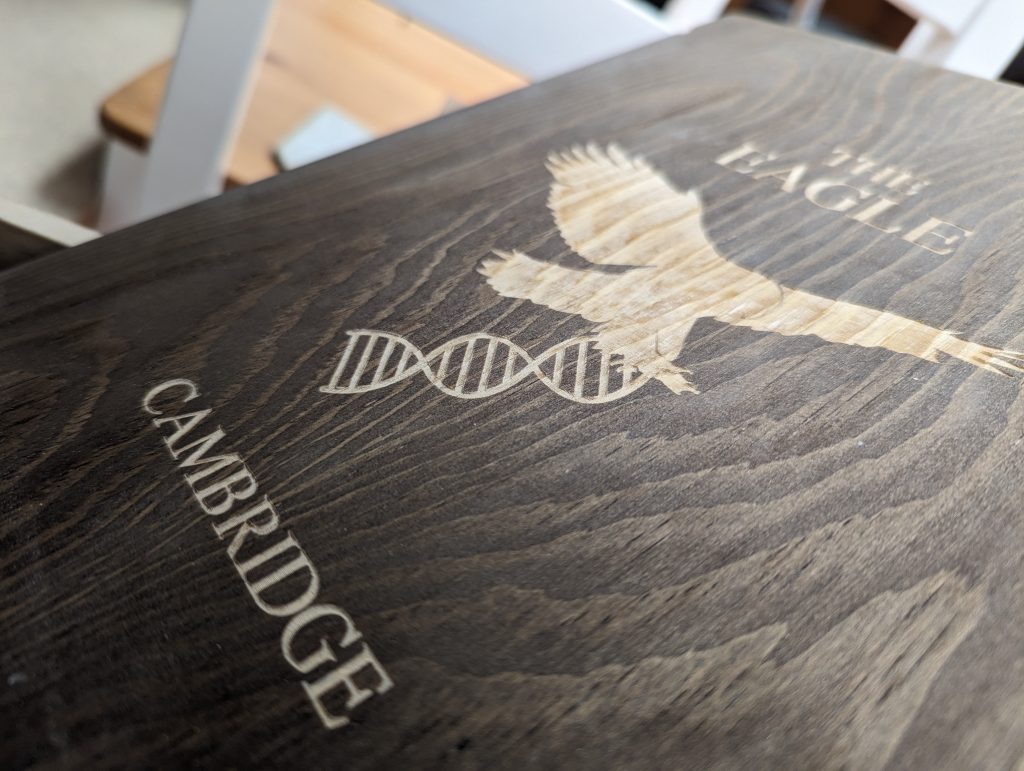 laser engraved menu for Cambridge laser engraved menu for Cambridge