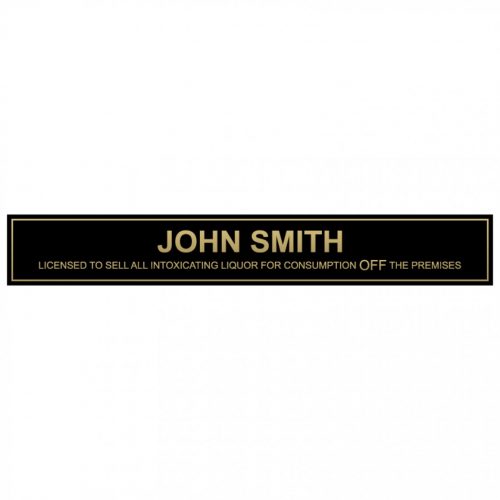 Licensee name plate for landlords landladies and alcohol license holders