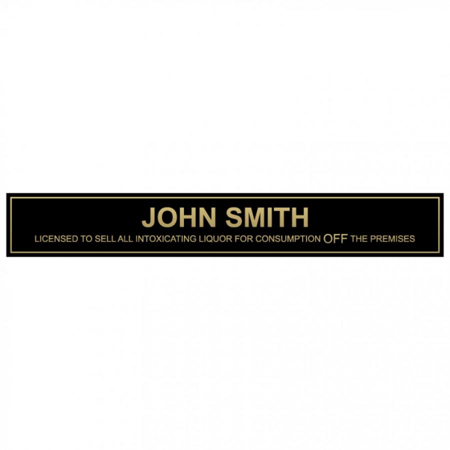 Licensee name plate for landlords landladies and alcohol license holders