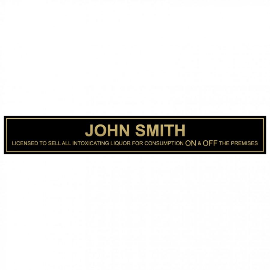 Licensee name plate for landlords landladies and alcohol license holders