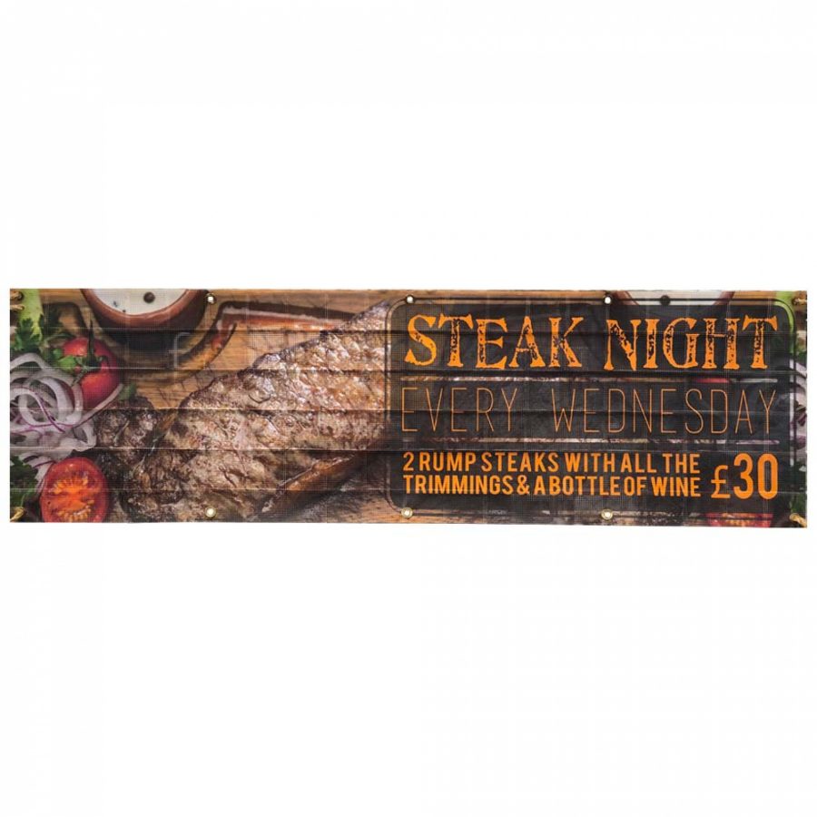 Large printed banner using mesh banner material