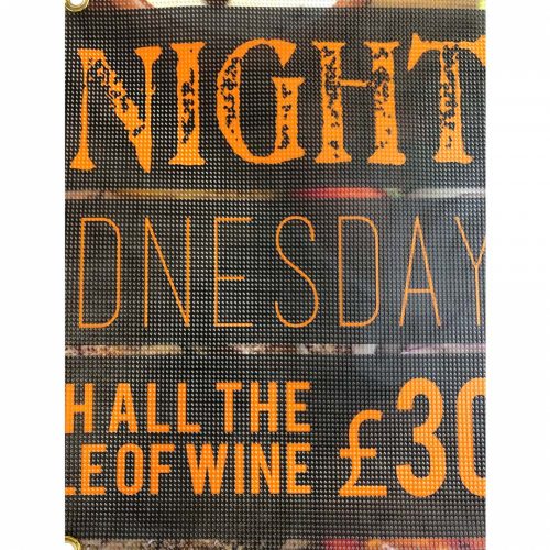 Large printed banner using mesh banner material
