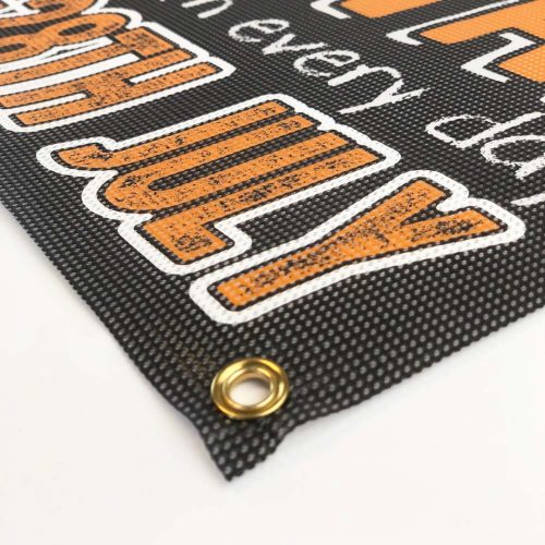 Large printed banner using mesh banner material