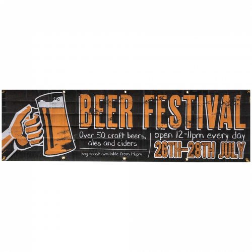 Large printed banner using mesh banner material