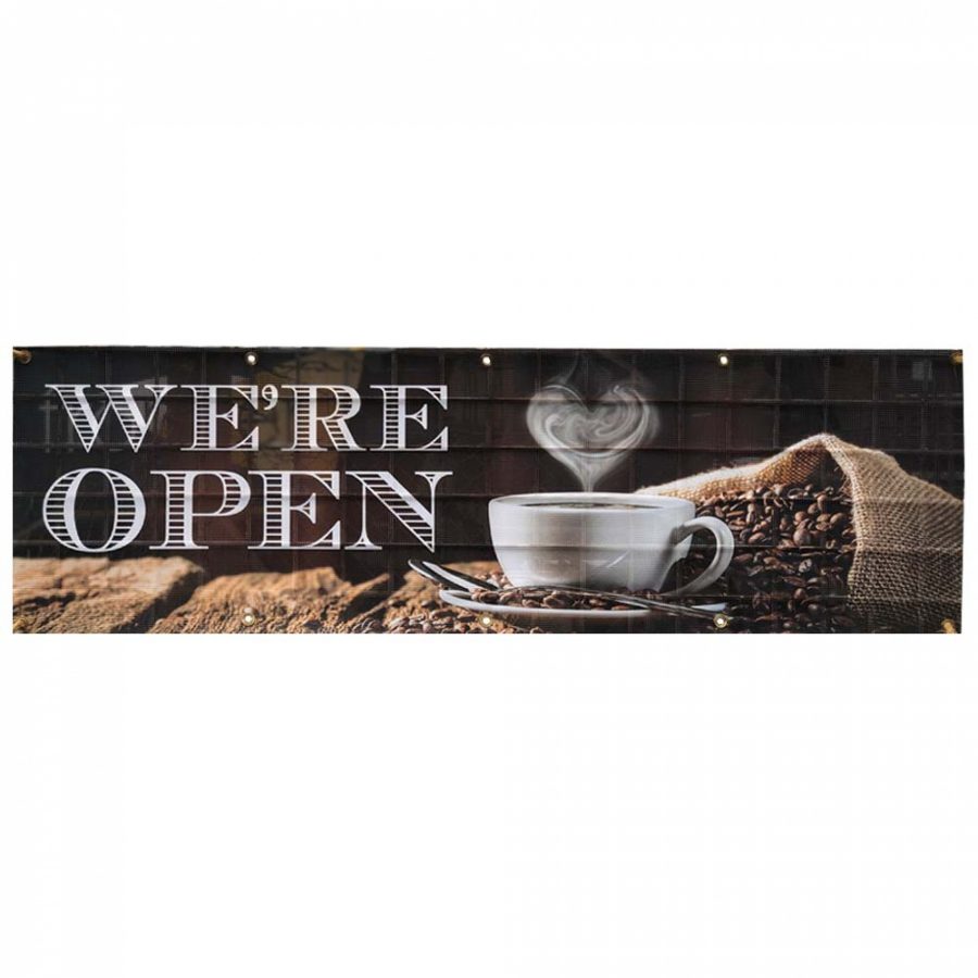 Large printed banner using mesh banner material