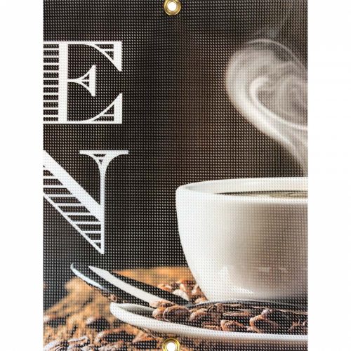 Large printed banner using mesh banner material