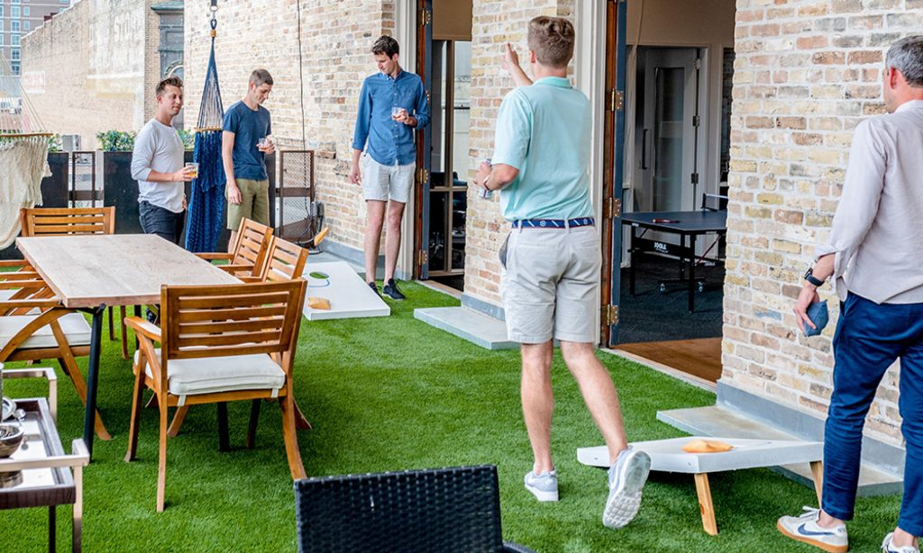 playing cornhole playing cornhole