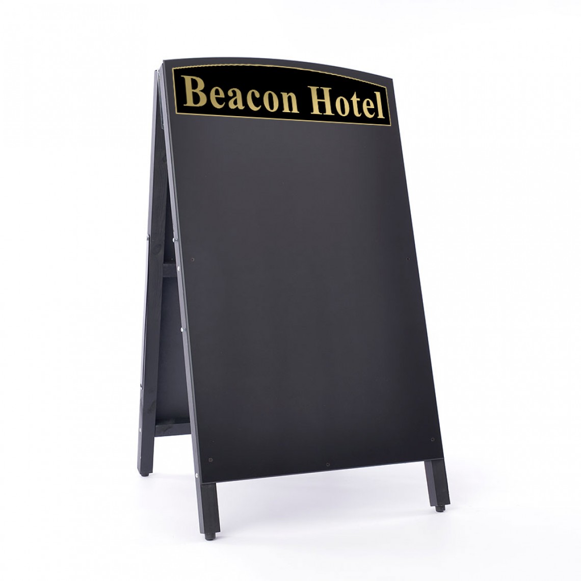 Wooden A-Board finished in black with chalkboard board