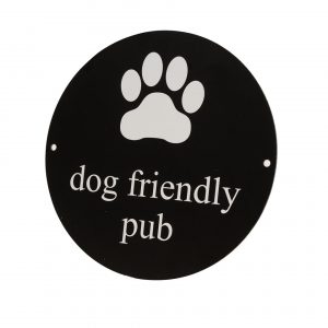 printed dog friendly sign