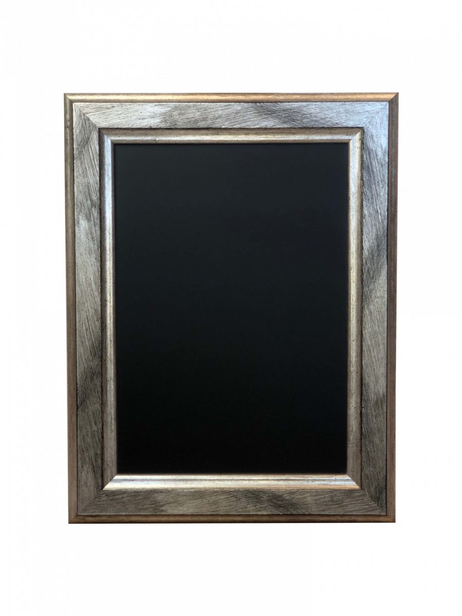 Silver framed plain chalkboard