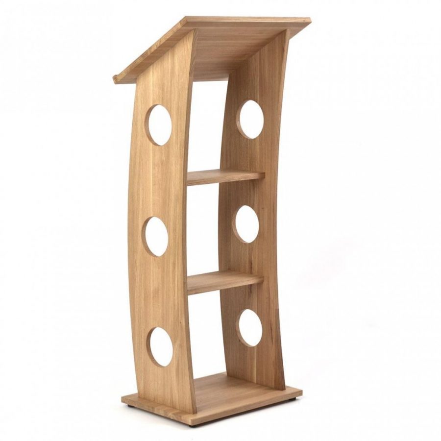 Solid oak wooden lectern for presentations and front of house