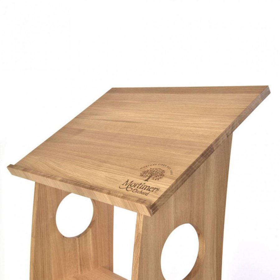 Solid oak wooden lectern for presentations and front of house