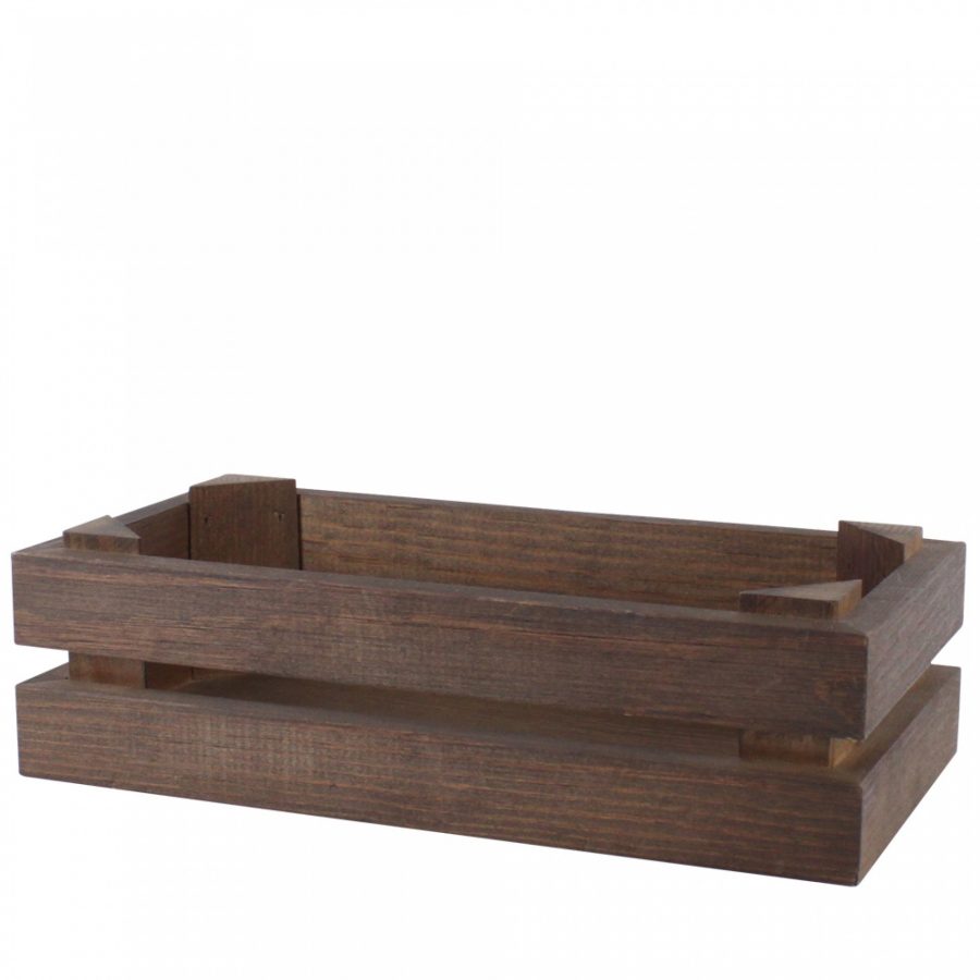 Wooden tabletop condiment crate